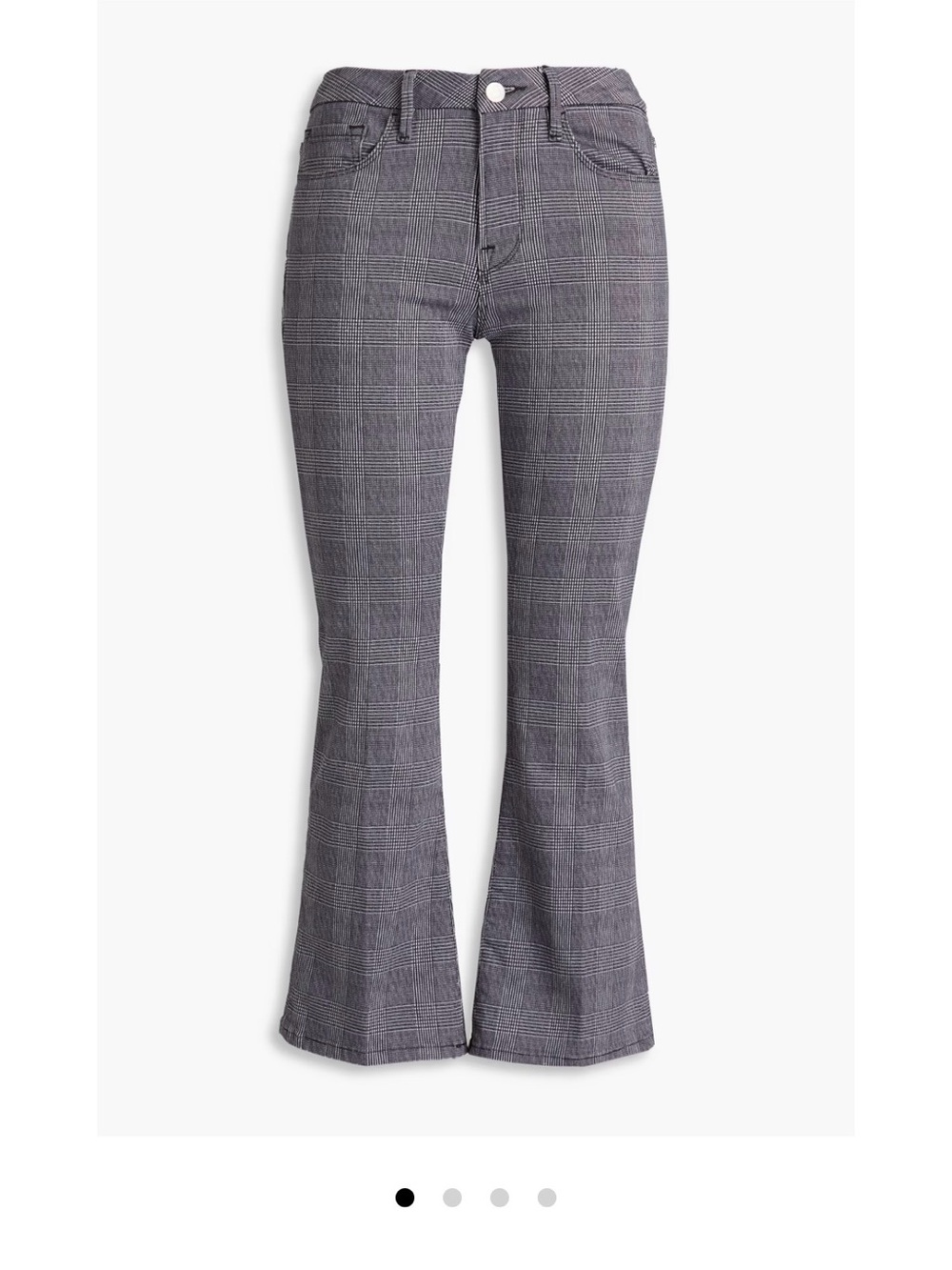 Frame Denim Le Crop Mini Boot Black & Gray Plaid Ankle Cropped Pants